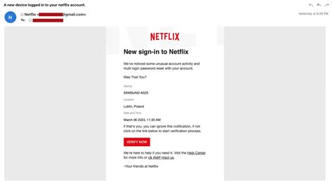 are netflix notices of logins fake
